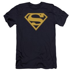 Superman - Mens Maize & Blue Shield Premium Slim Fit T-Shirt