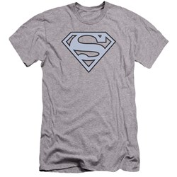 Superman - Mens Carolina Blue&Navy Shield Premium Slim Fit T-Shirt