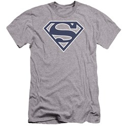 Superman - Mens Navy & White Shield Premium Slim Fit T-Shirt