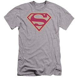 Superman - Mens Red & Gold Shield Premium Slim Fit T-Shirt