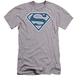 Superman - Mens Blue & White Shield Premium Slim Fit T-Shirt