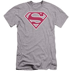 Superman - Mens Red & White Shield Premium Slim Fit T-Shirt