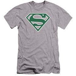Superman - Mens Green & White Shield Premium Slim Fit T-Shirt