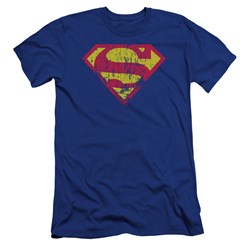Superman - Mens Classic Logo Distressed Premium Slim Fit T-Shirt