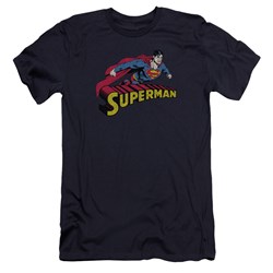 Superman - Mens Flying Over Premium Slim Fit T-Shirt