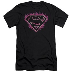 Superman - Mens Fuchsia Flames Premium Slim Fit T-Shirt