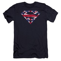 Superman - Mens Great Britian Shield Premium Slim Fit T-Shirt