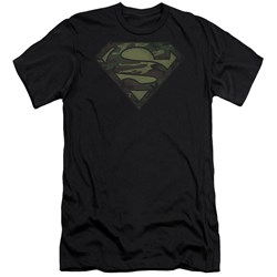 Superman - Mens Camo Logo Distressed Premium Slim Fit T-Shirt