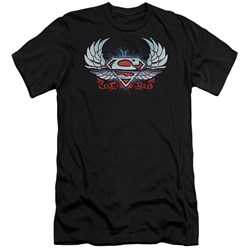 Superman - Mens Chrome Wings Shield Premium Slim Fit T-Shirt