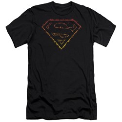 Superman - Mens Flame Outlined Logo Premium Slim Fit T-Shirt