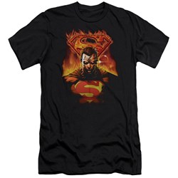 Superman - Mens Man On Fire Premium Slim Fit T-Shirt