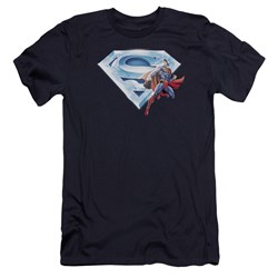 Superman - Mens Superman & Crystal Logo Premium Slim Fit T-Shirt