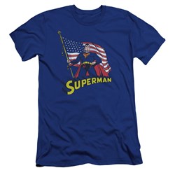 Superman - Mens American Flag Premium Slim Fit T-Shirt