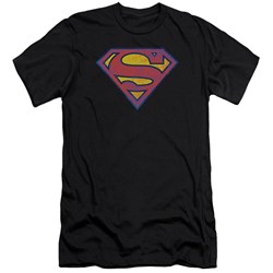 Superman - Mens Sm Neon Distress Logo Premium Slim Fit T-Shirt