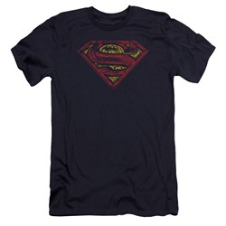 Superman - Mens S Shield Rough Premium Slim Fit T-Shirt