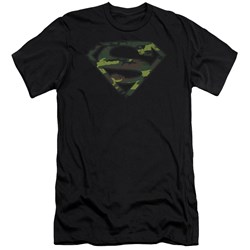 Superman - Mens Distressed Camo Shield Premium Slim Fit T-Shirt