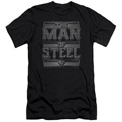 Superman - Mens Steel Text Premium Slim Fit T-Shirt