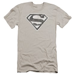 Superman - Mens Grey S Premium Slim Fit T-Shirt