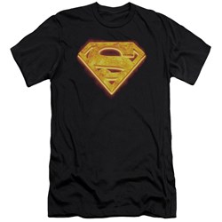 Superman - Mens Hot Steel Shield Premium Slim Fit T-Shirt