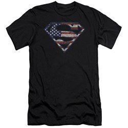 Superman - Mens Wartorn Flag Premium Slim Fit T-Shirt