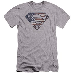 Superman - Mens Wartorn Flag Premium Slim Fit T-Shirt