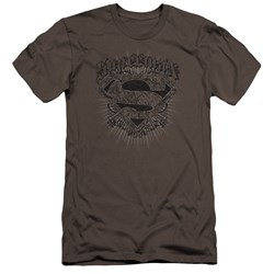 Superman - Mens Scrolling Shield Premium Slim Fit T-Shirt