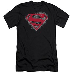 Superman - Mens Hardcore Noir Shield Premium Slim Fit T-Shirt