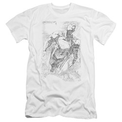 Superman - Mens Exploding Space Sketch Premium Slim Fit T-Shirt