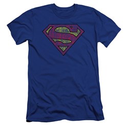 Superman - Mens Tattered Shield Premium Slim Fit T-Shirt