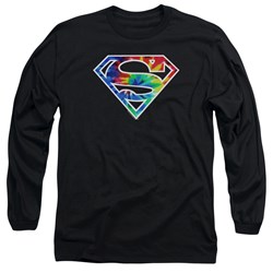 Superman - Mens Superman Tie Dye Logo Long Sleeve T-Shirt