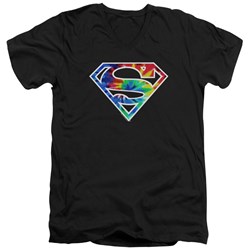Superman - Mens Superman Tie Dye Logo V-Neck T-Shirt