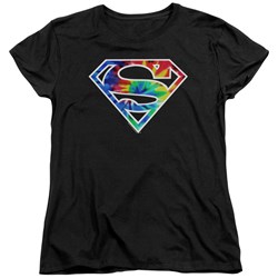 Superman - Womens Superman Tie Dye Logo T-Shirt