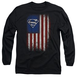 Superman - Mens Old Glory Shield Long Sleeve T-Shirt