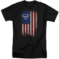 Superman - Mens Old Glory Shield Tall T-Shirt