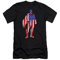 Superman - Mens Flag Silhouette Premium Slim Fit T-Shirt