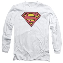 Superman - Mens Airbrush Shield Long Sleeve T-Shirt