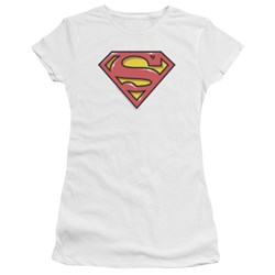 Superman - Juniors Airbrush Shield T-Shirt