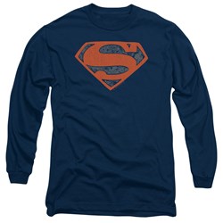 Superman - Mens Vintage Shield Collage Long Sleeve T-Shirt