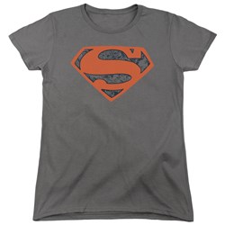 Superman - Womens Vintage Shield Collage T-Shirt