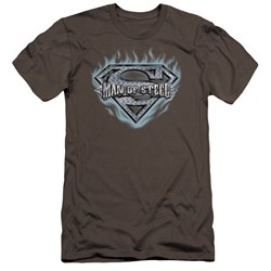 Superman - Mens Man Of Steel Shield Premium Slim Fit T-Shirt