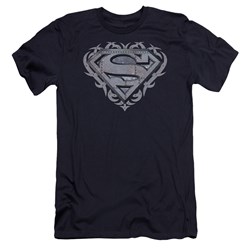 Superman - Mens Tribal Steel Shield Premium Slim Fit T-Shirt