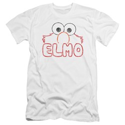 Sesame Street - Mens Elmo Letters Premium Slim Fit T-Shirt