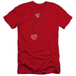 Sesame Street - Mens Elmo Loves You Premium Slim Fit T-Shirt