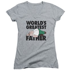 Family Guy - Juniors The Greatest Father V-Neck T-Shirt