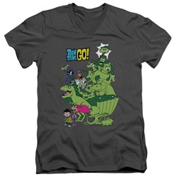Teen Titans Go - Mens Beast Boy Stack V-Neck T-Shirt