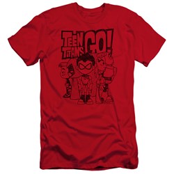 Teen Titans Go - Mens Team Up Premium Slim Fit T-Shirt