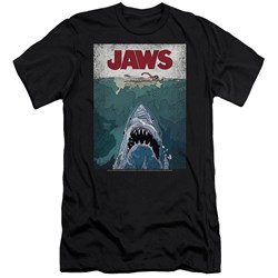 Jaws - Mens Lined Poster Premium Slim Fit T-Shirt