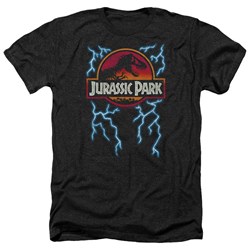 Jurassic Park - Mens Lightning Logo Heather T-Shirt