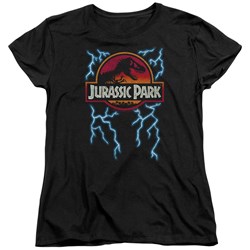 Jurassic Park - Womens Lightning Logo T-Shirt