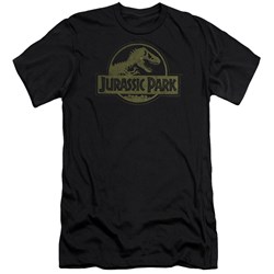 Jurassic Park - Mens Distressed Logo Premium Slim Fit T-Shirt